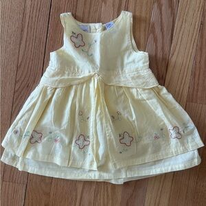 Vintage Prémaman Baby Dress – 3 Months – Soft Yellow with Lace Trim 💛